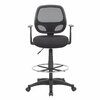 Boss Office Products Commercial Grade Mesh Drafting Chair - with Arms B16606